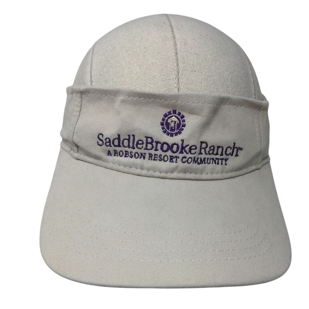 Saddle Brooke Ranch Strapback Sun Visor Hat Tan OSFA Embroidered Apollo